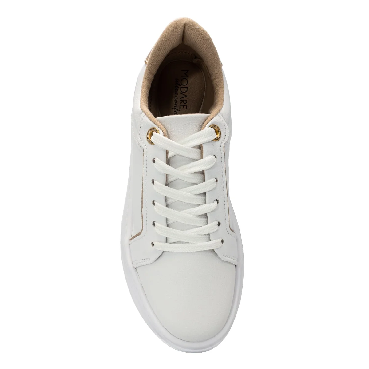 Tênis Modare Feminino Np Floather Ultraconforto Casual Branco/Dourado 3