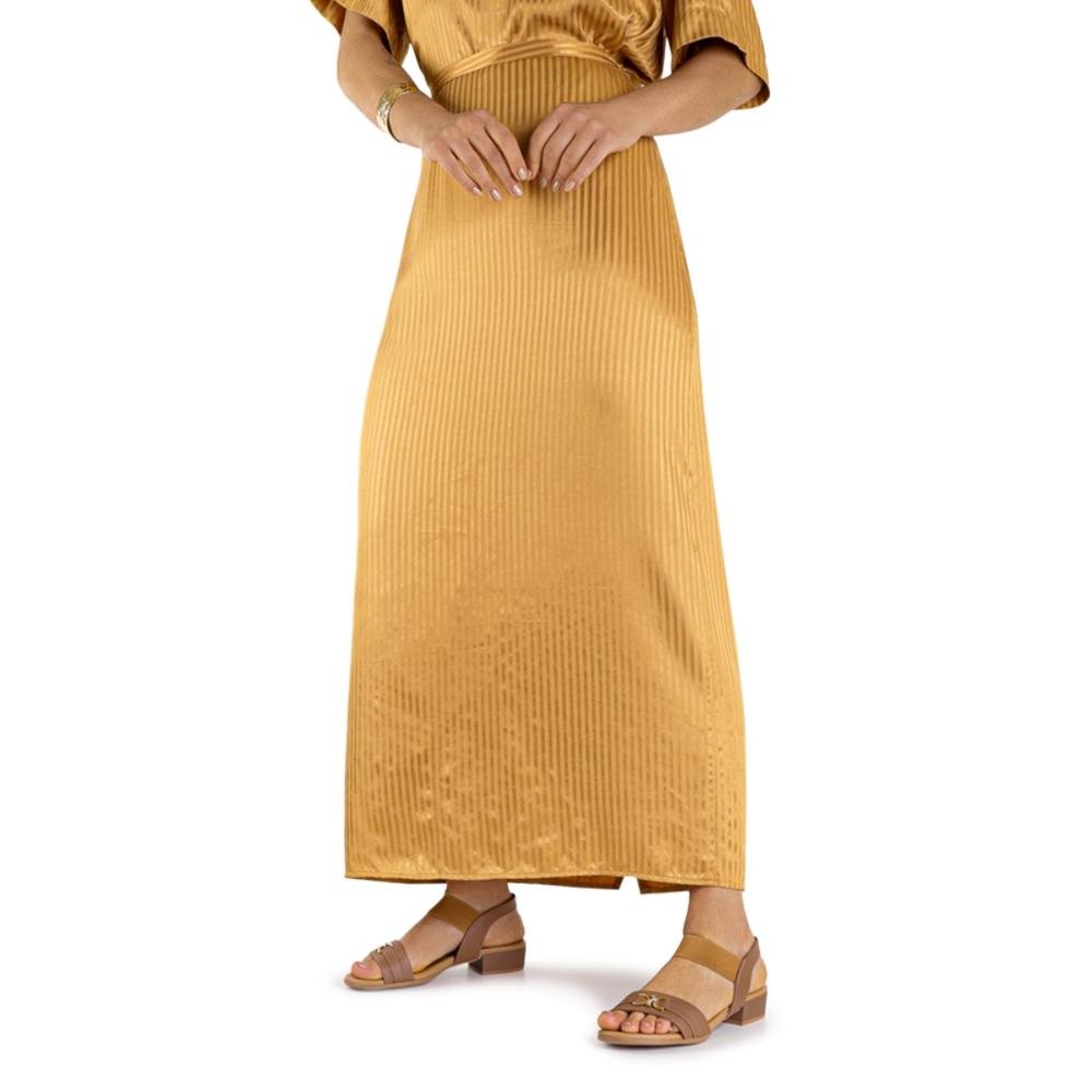 Sandália Usaflex Feminina Salto Bloco Baixo Couro Casual AI27013 Marrom Claro 3