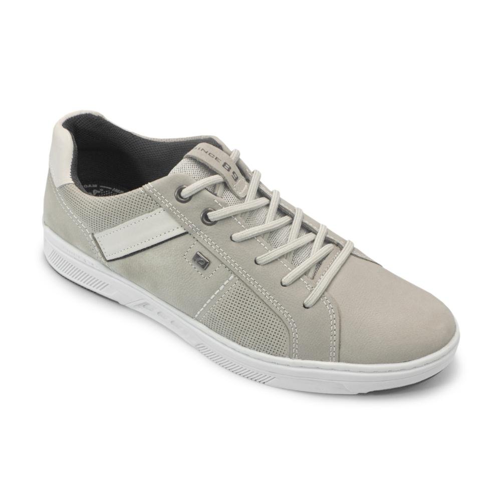 Sapatênis Pegada Masculino Couro e Elástico 110605 Cinza Claro 2