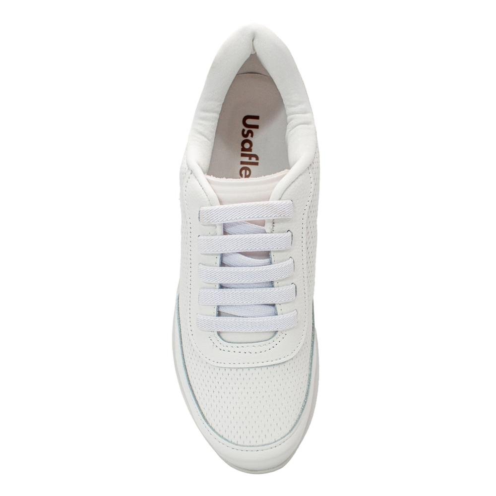 Tênis Usaflex Feminino Couro Casual UC0702 Branco 3