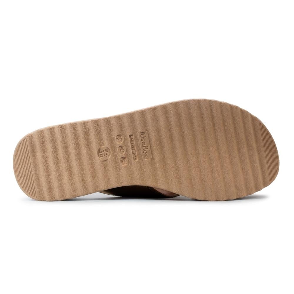 Tamanco Usaflex Feminino Salto Anabela Detalhe Casual MA10003 Dourado 5