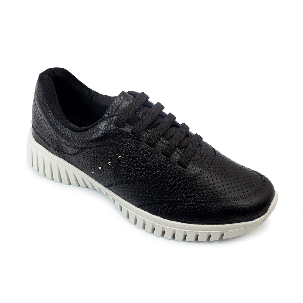Tênis Usaflex Feminino Couro Detalhe Rebite Casual AE22038 Preto 2