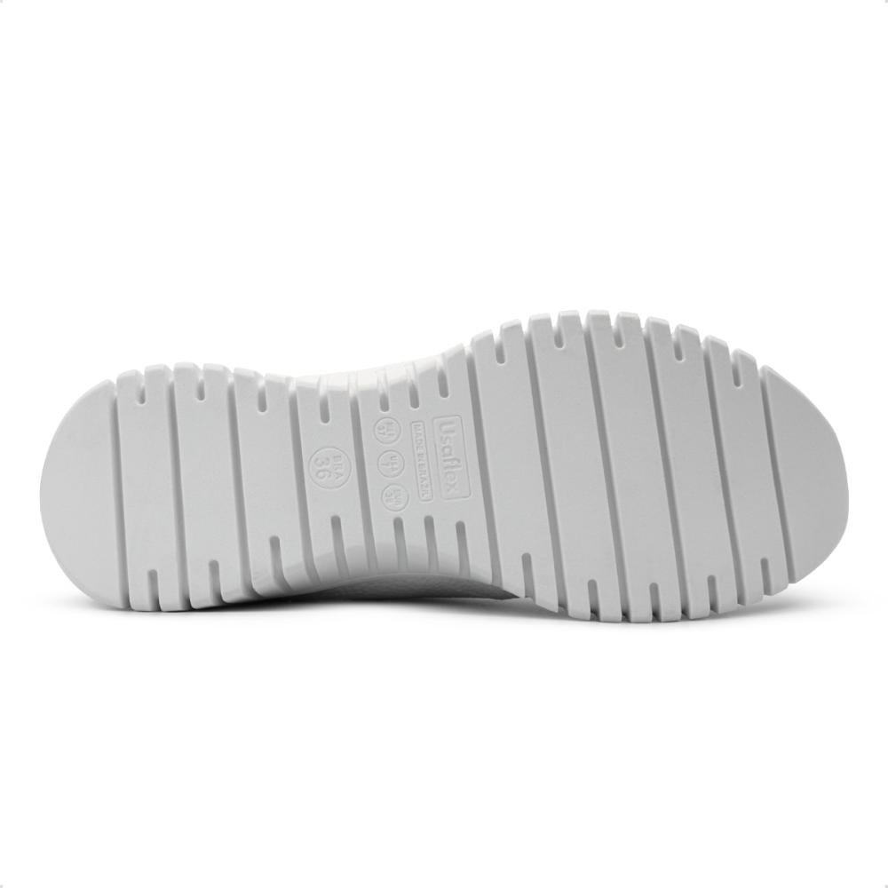 Tênis Usaflex Feminino Couro Detalhe Rebite Casual AE22038 Branco 5