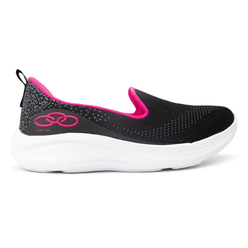 Tênis Olympikus Feminino Slip On Safira Casual Preto/Rosa