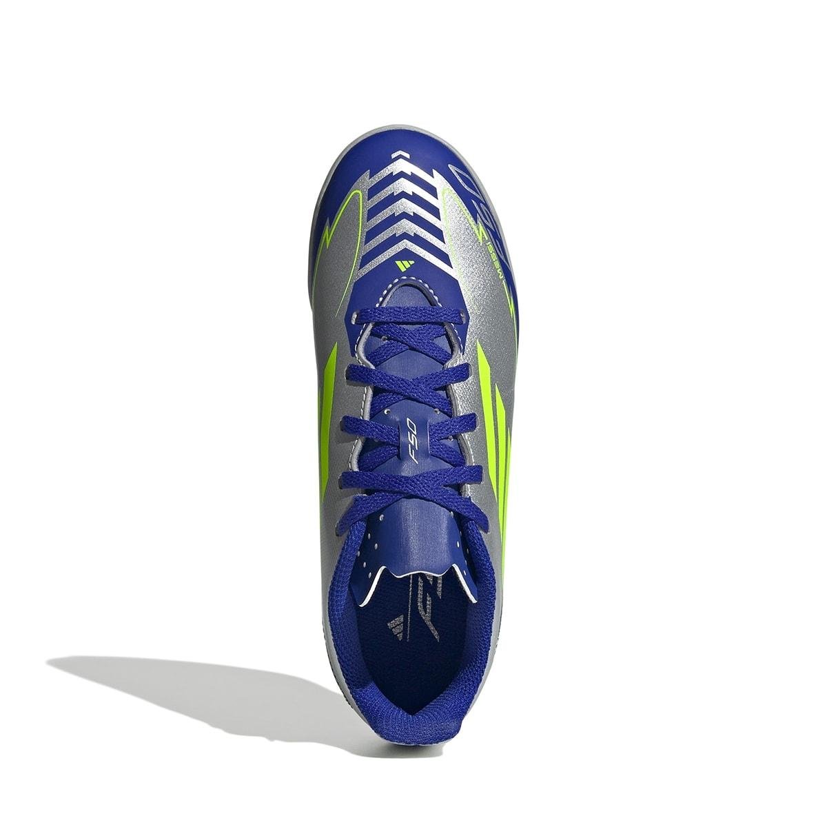 Chuteira Futsal Adidas F50 Club L.M. Infantil Prata/Azul 3