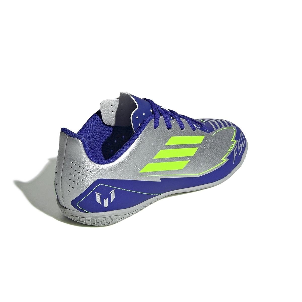 Chuteira Futsal Adidas F50 Club L.M. Infantil Prata/Azul 5