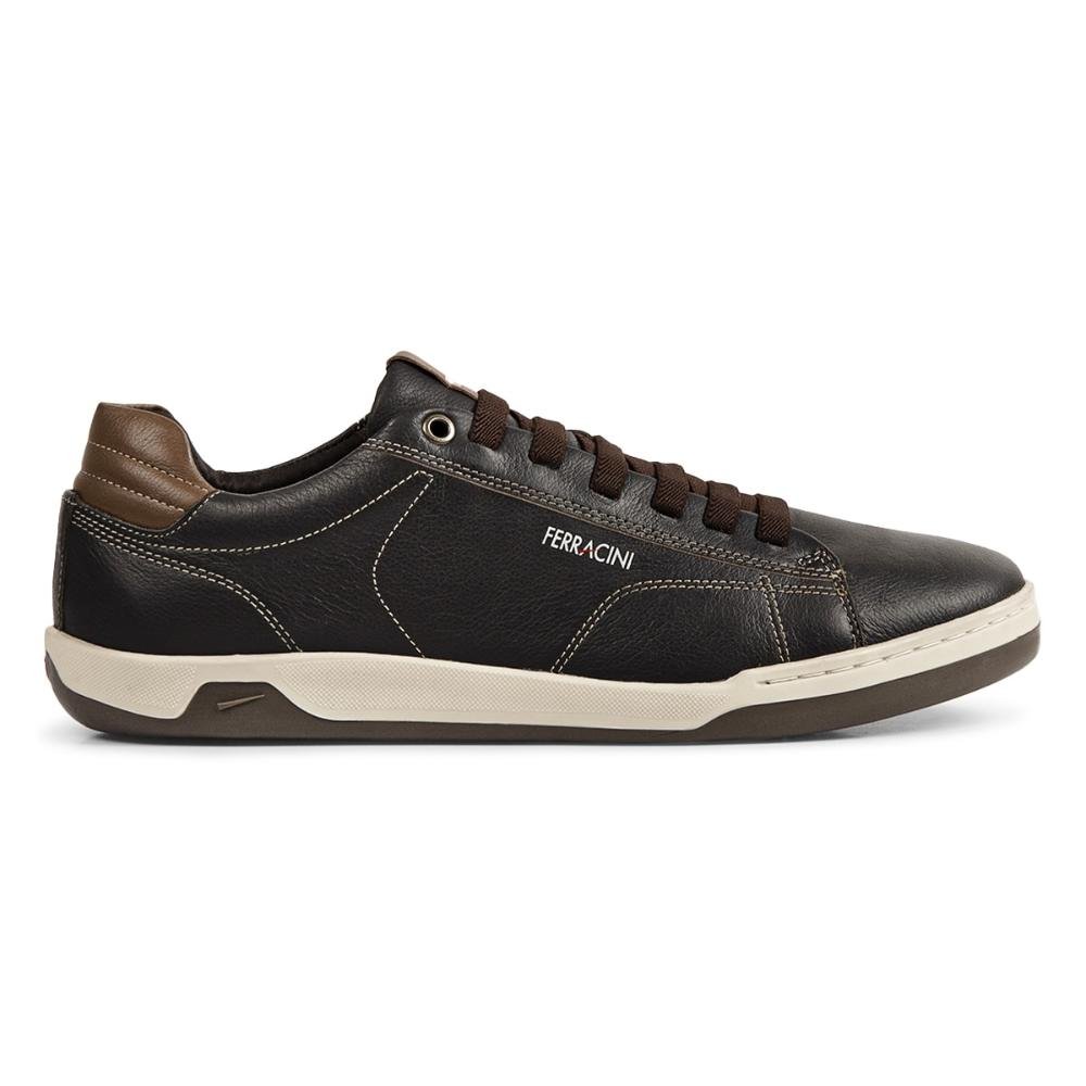 Sapatênis de Couro Ferracini Masculino Lexus 7053-267 Marrom Escuro 1