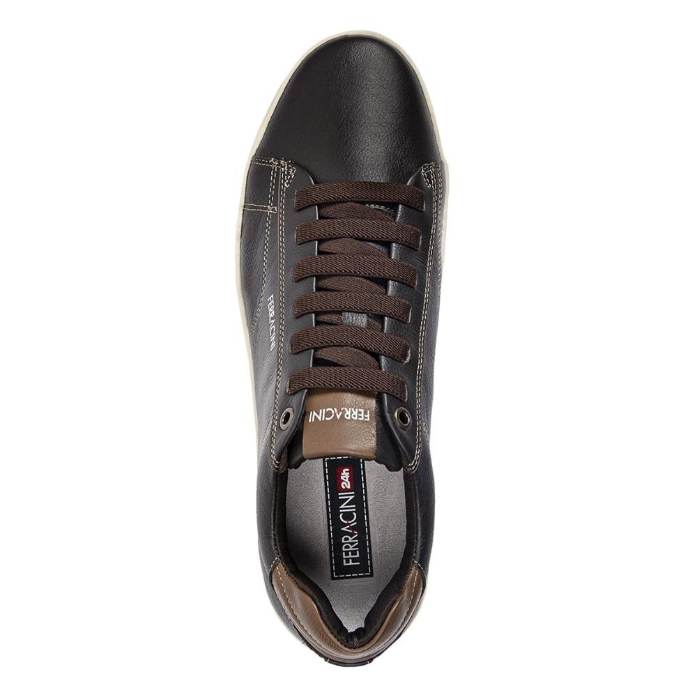 Sapatênis de Couro Ferracini Masculino Lexus 7053-267 Marrom Escuro 3
