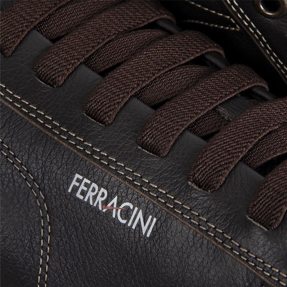 Sapatênis de Couro Ferracini Masculino Lexus 7053-267 Marrom Escuro 4