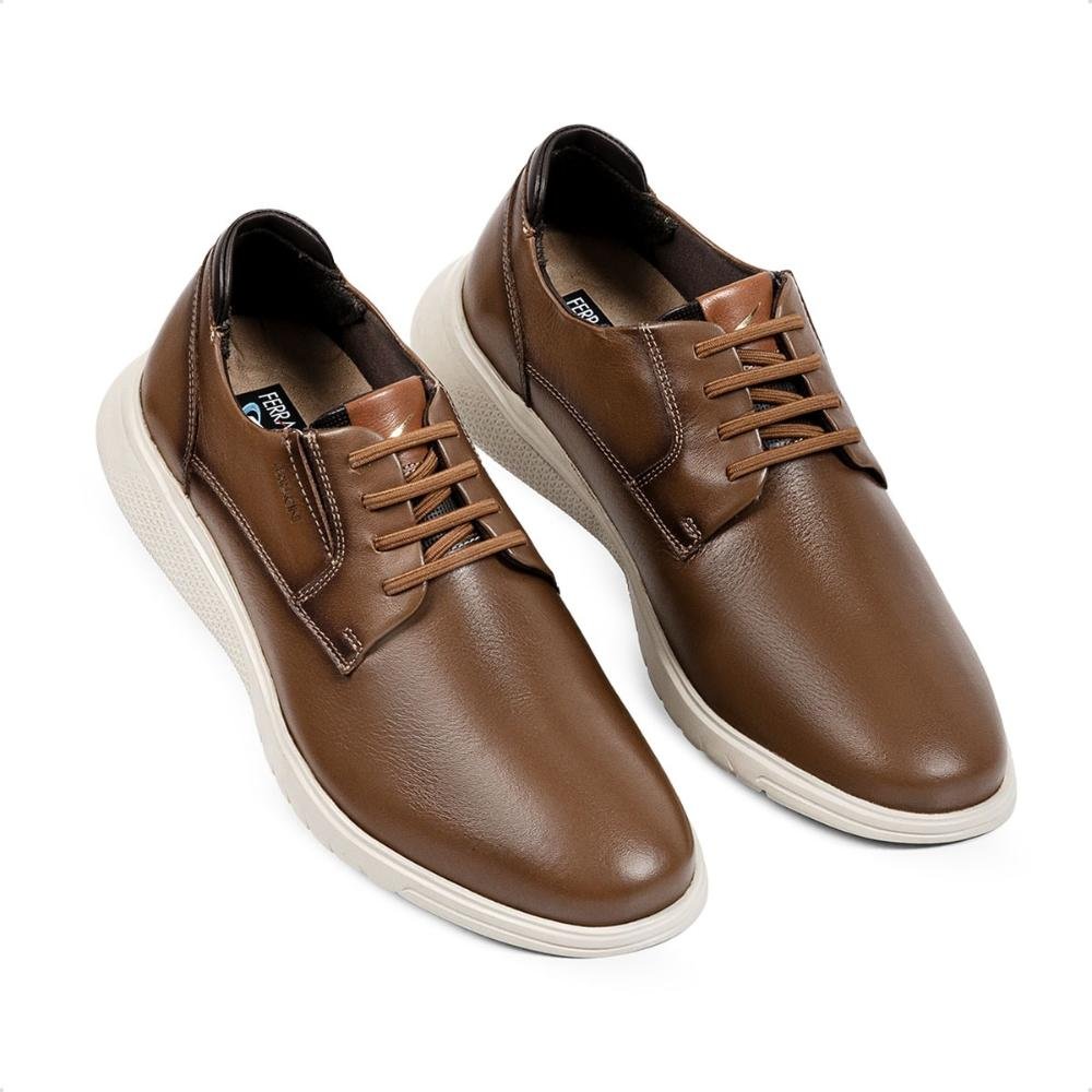 Sapato de Couro Ferracini Masculino Glover Marrom Claro 2