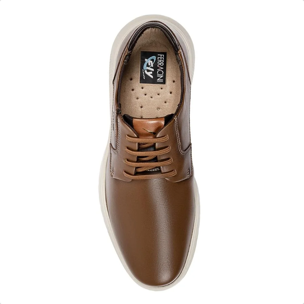 Sapato de Couro Ferracini Masculino Glover Marrom Claro 3