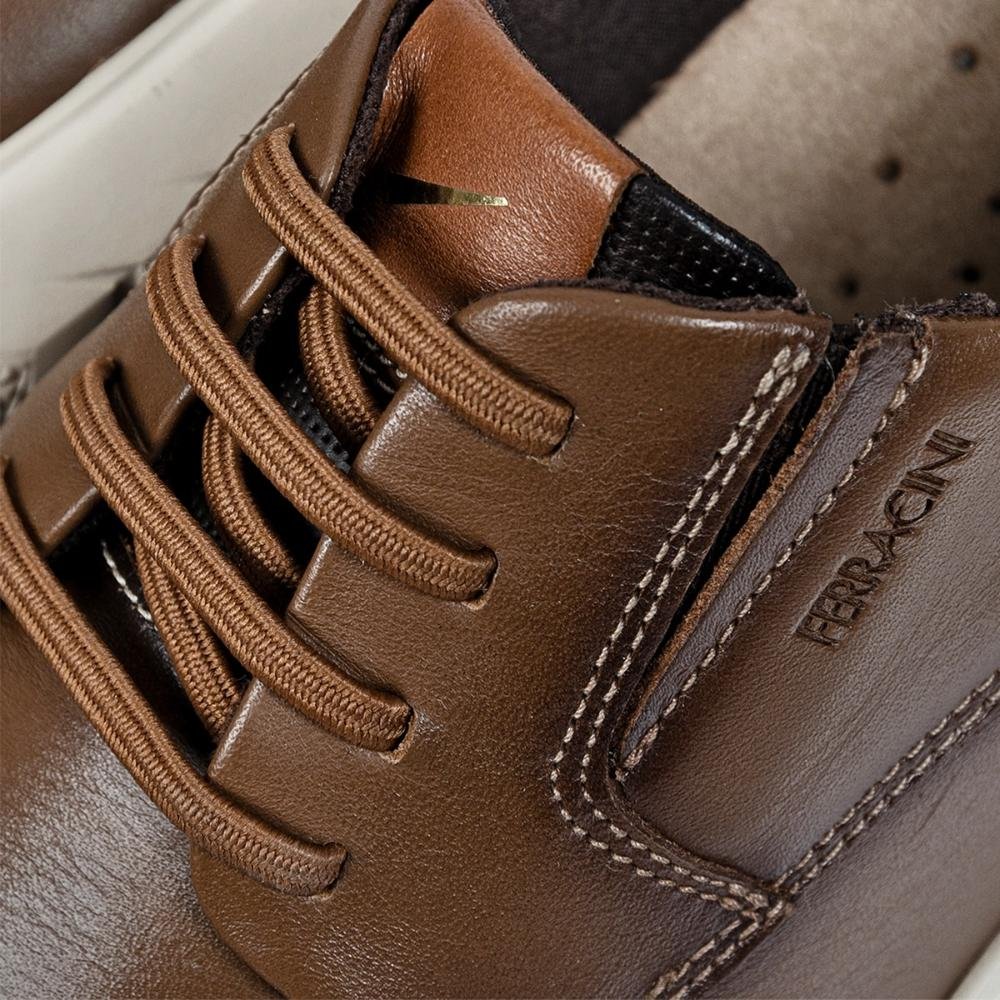 Sapato de Couro Ferracini Masculino Glover Marrom Claro 4