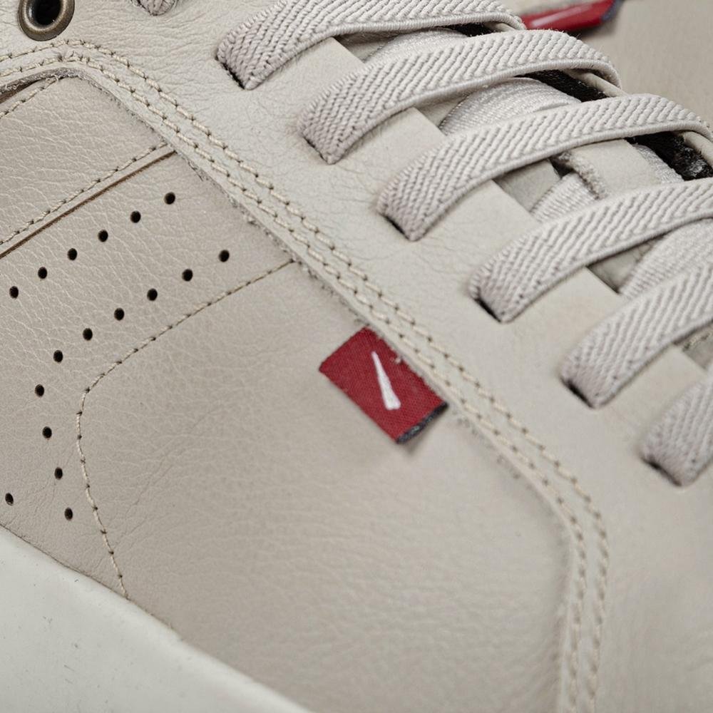 Sapatênis de Couro Ferracini Masculino Clint 8377-705 Cinza Claro 4