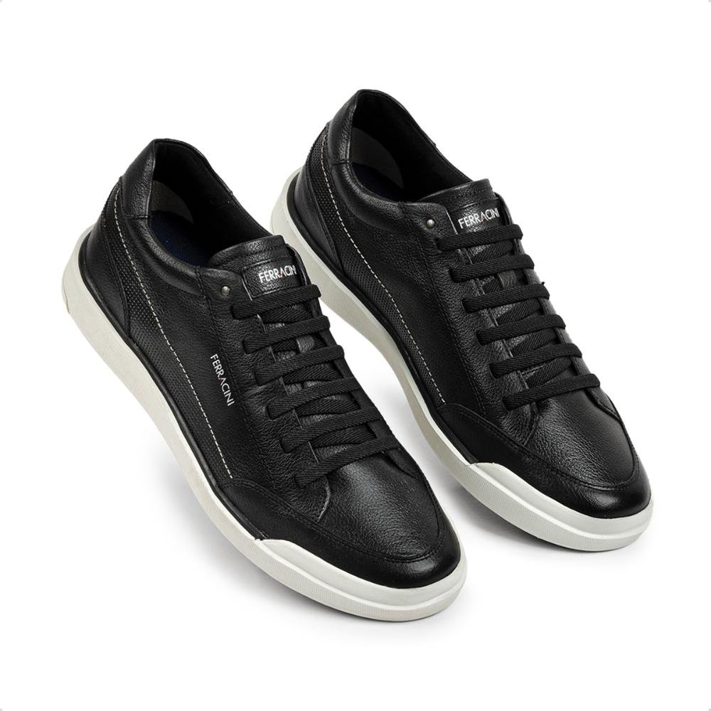 Sapatênis de Couro Ferracini Masculino Star Fr 1056 Preto 2