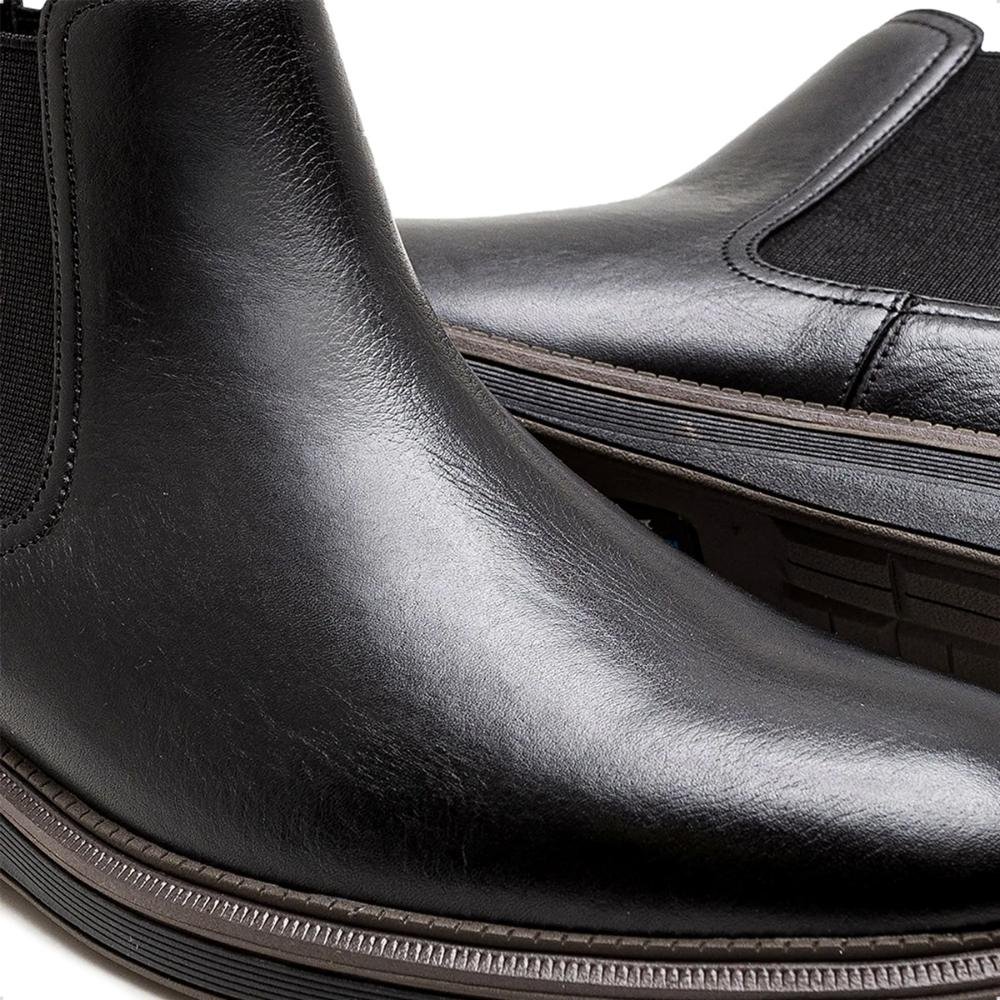 Bota de Couro Democrata Masculina Metropolitan James Hi-Soft 32 Cano Curto 298103 Preto 2