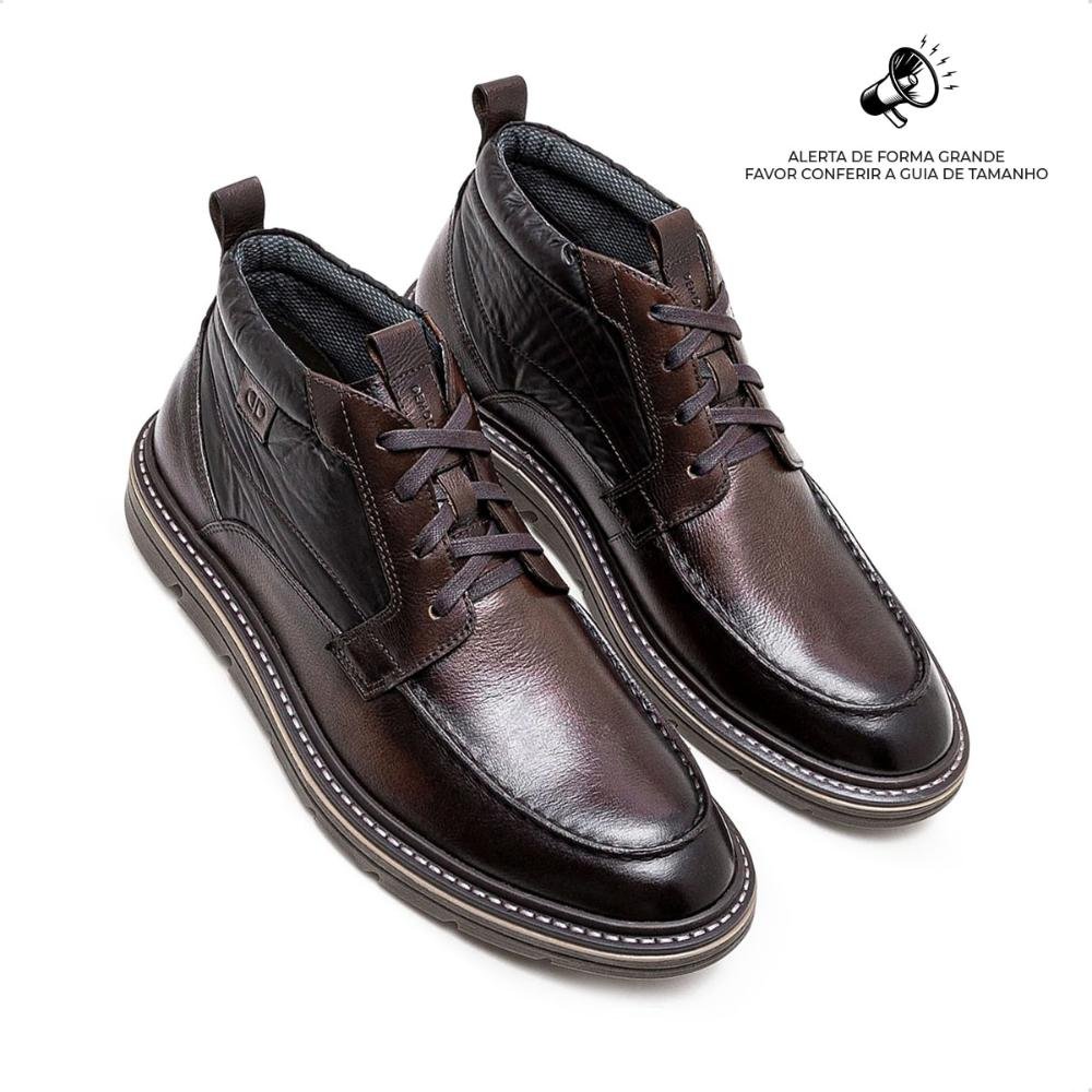 Bota de Couro Democrata Masculina Metropolitan Jeff Cano Curto 604104 Marrom 2
