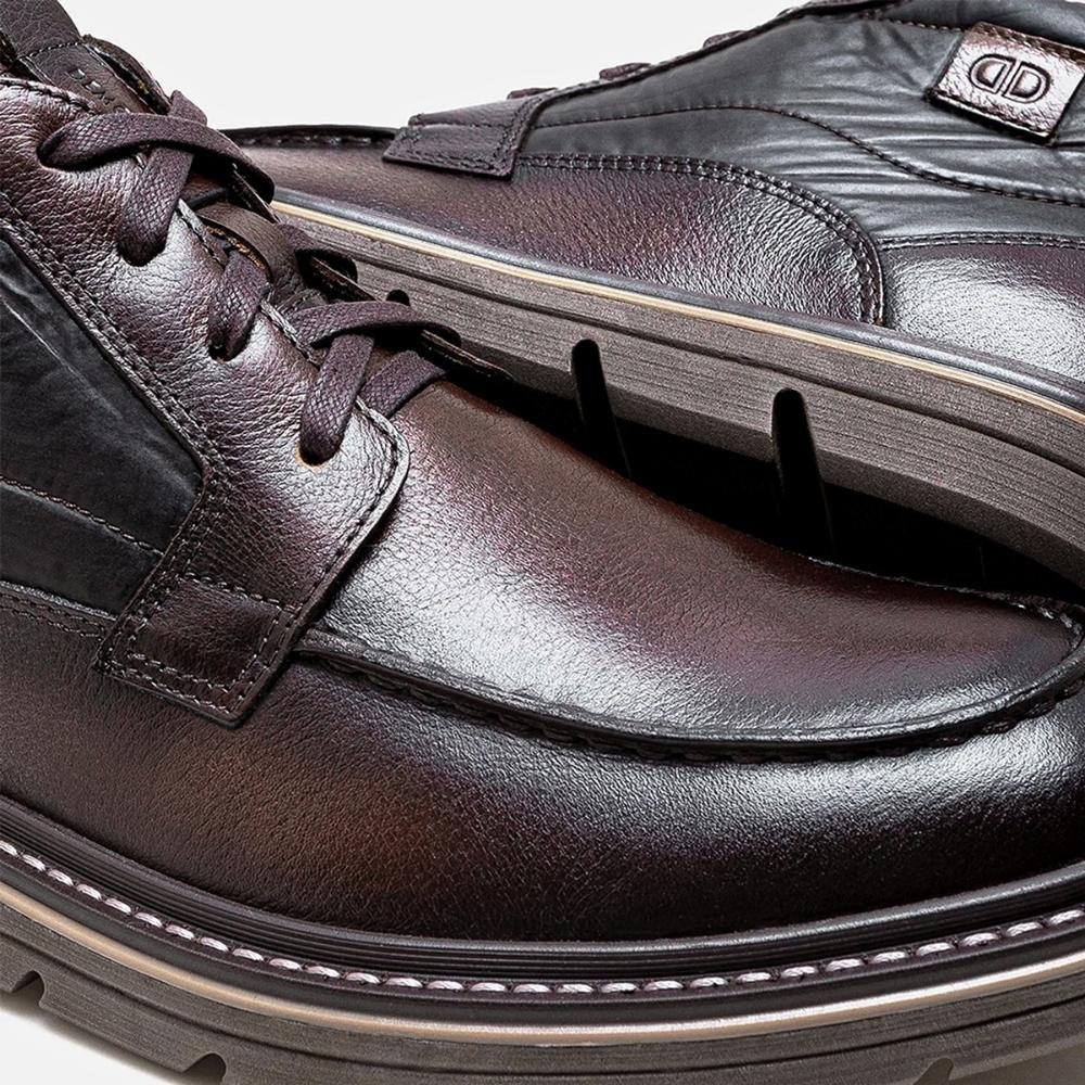 Bota de Couro Democrata Masculina Metropolitan Jeff Cano Curto 604104 Marrom 3