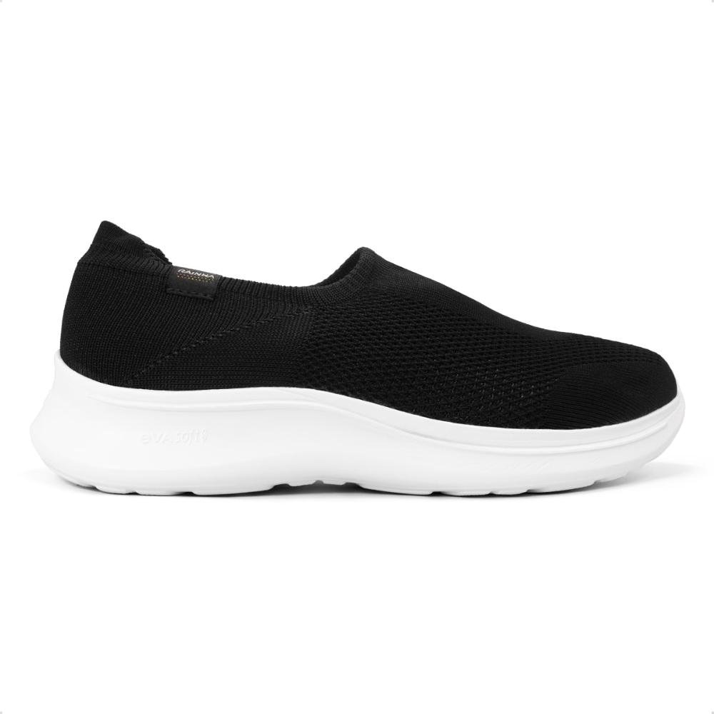 Tênis Rainha Slip On Feminino Charm Preto/Branco 1