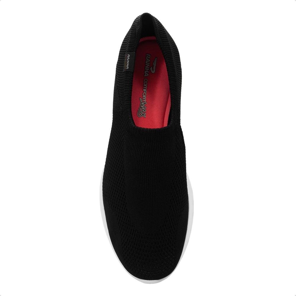 Tênis Rainha Slip On Feminino Charm Preto/Branco 3
