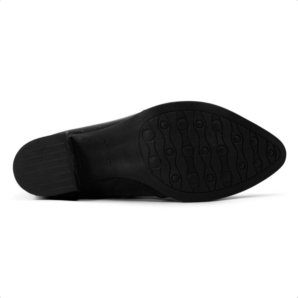 Bota Pegada Feminina Em Couro Salto Bloco Detalhe 280501 Preto 5