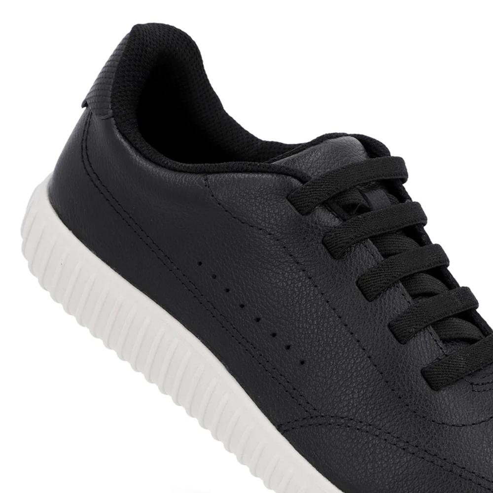 Tênis Usaflex Feminino Couro Cadarço Elástico Casual AN08003 Preto 3
