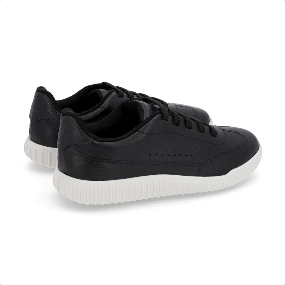 Tênis Usaflex Feminino Couro Cadarço Elástico Casual AN08003 Preto 4