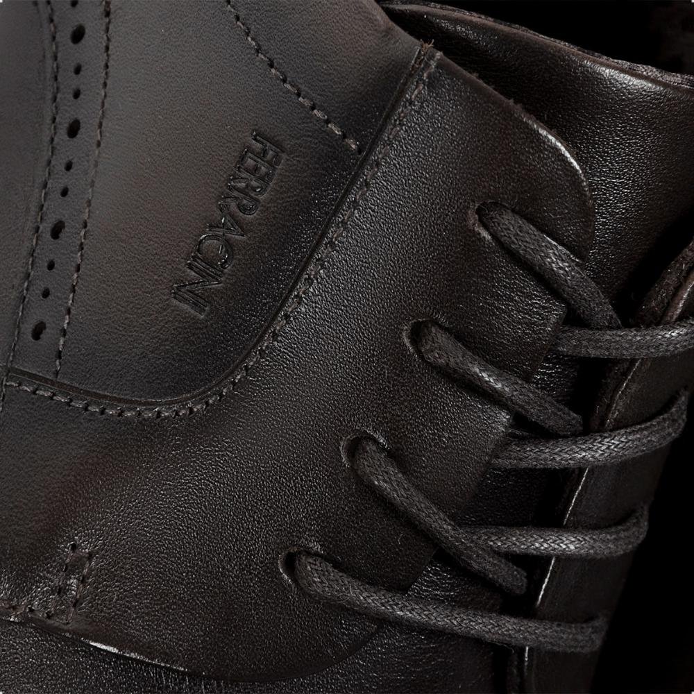 Sapato de Couro Ferracini Masculino Paris 6865-703 Marrom Escuro 4