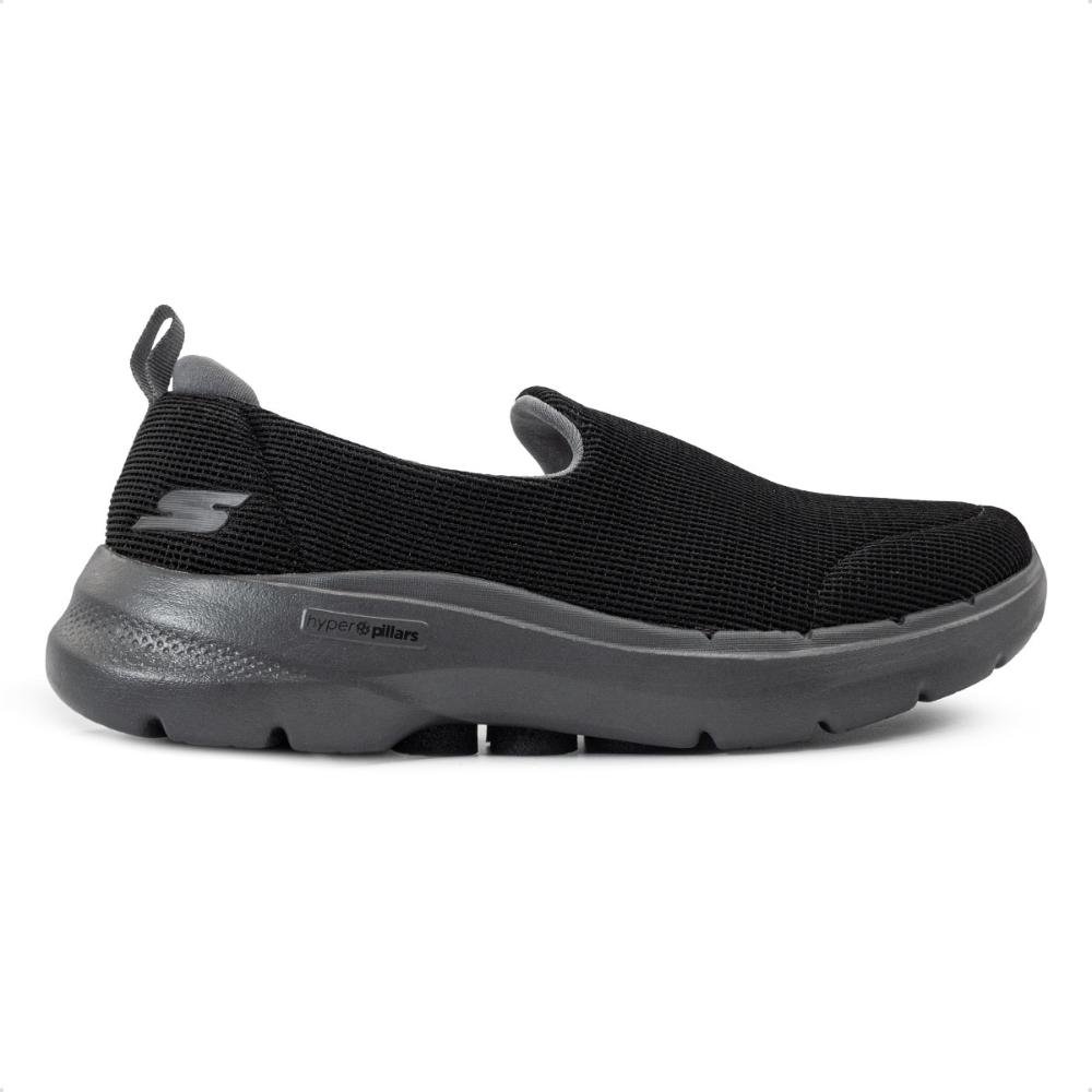Tênis Skechers Masculino Slip On Go Walk 6 Treino Preto/Grafite 1