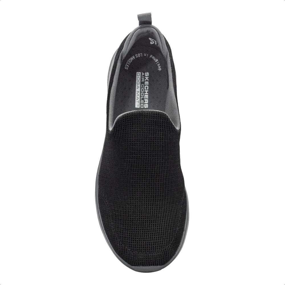 Tênis Skechers Masculino Slip On Go Walk 6 Treino Preto/Grafite 3