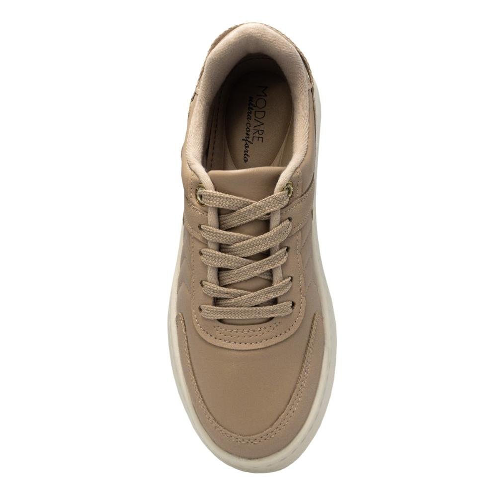 Tênis Feminino Modare Napa Ultraconforto 7402.105 Bege/Dourado 5