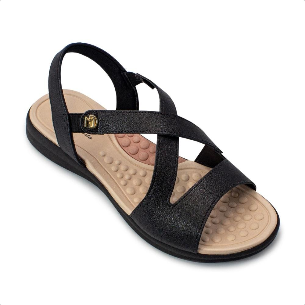 Sandália Modare Feminina Ultraconforto Napa Floather 7174.121 Preto/Preto 2