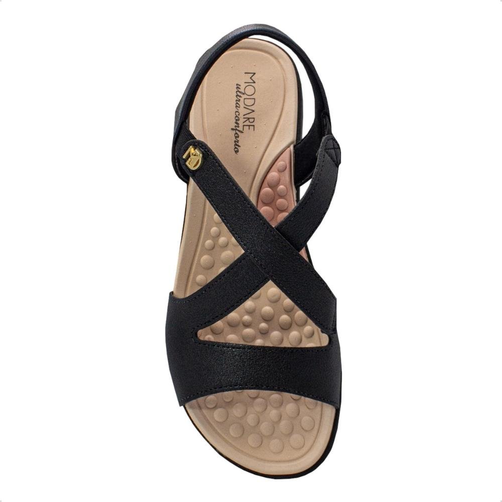 Sandália Modare Feminina Ultraconforto Napa Floather 7174.121 Preto/Preto 3