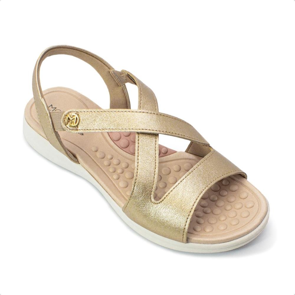 Sandália Modare Feminina Ultraconforto Napa Floather 7174.121 Dourado 2
