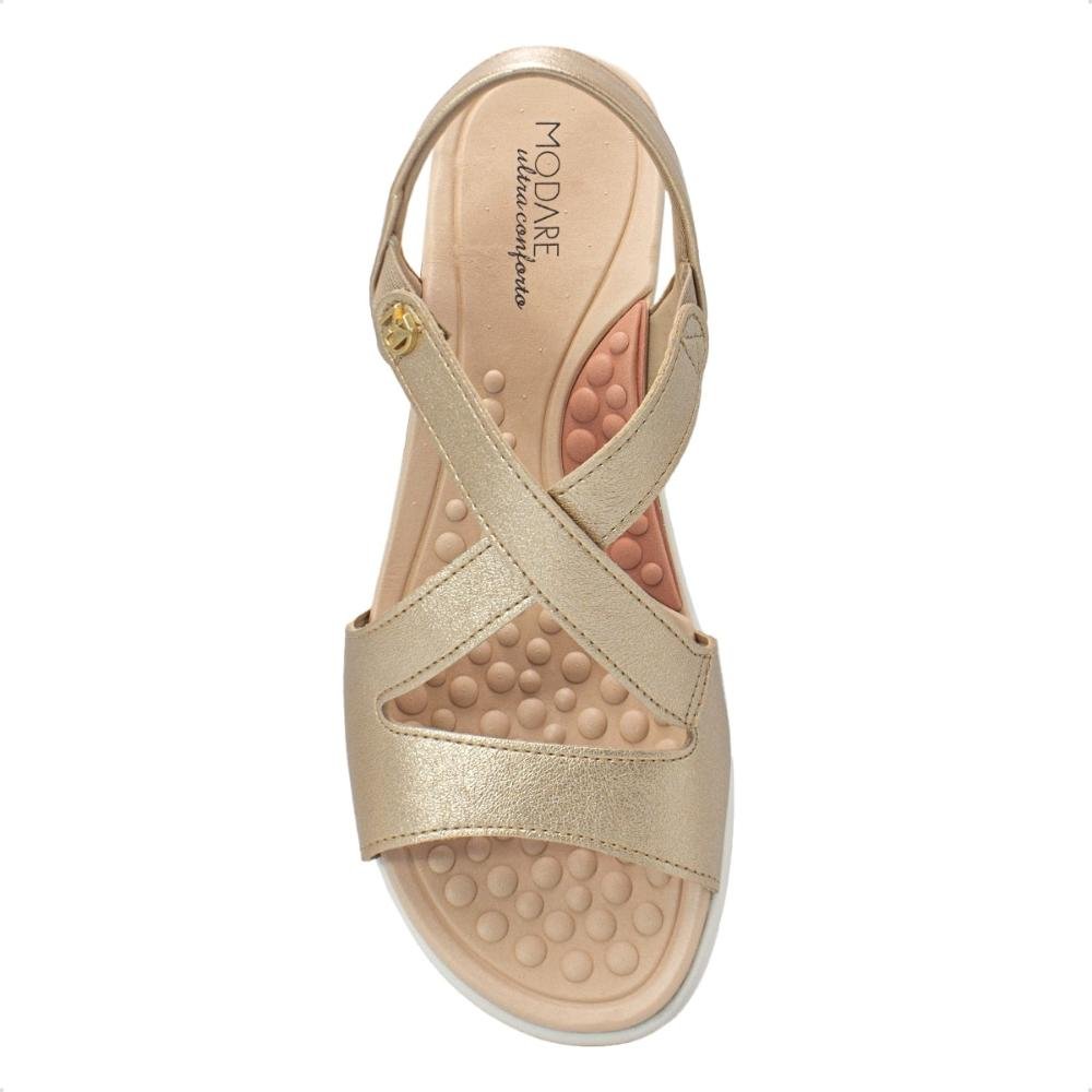 Sandália Modare Feminina Ultraconforto Napa Floather 7174.121 Dourado 3