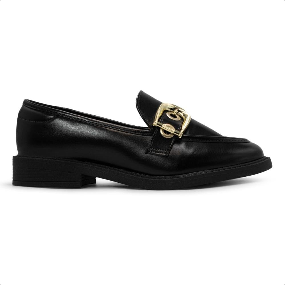 Mocassim Vizzano Feminino Napa Garda com Fivela Casual 1453.104 Preto 1