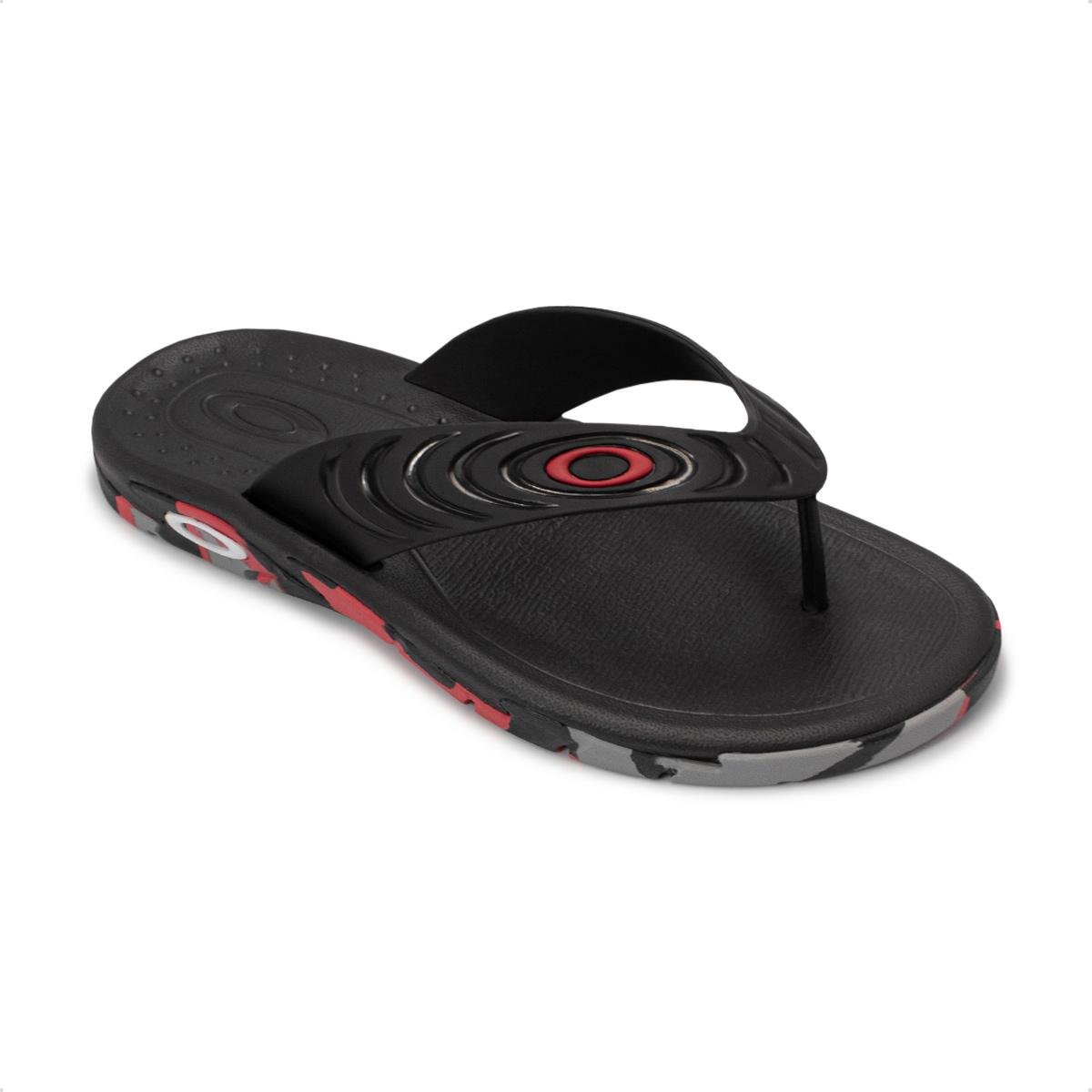 Sandália Oakley Masculina Casual Crowd Camo Preto/Vermelho 2