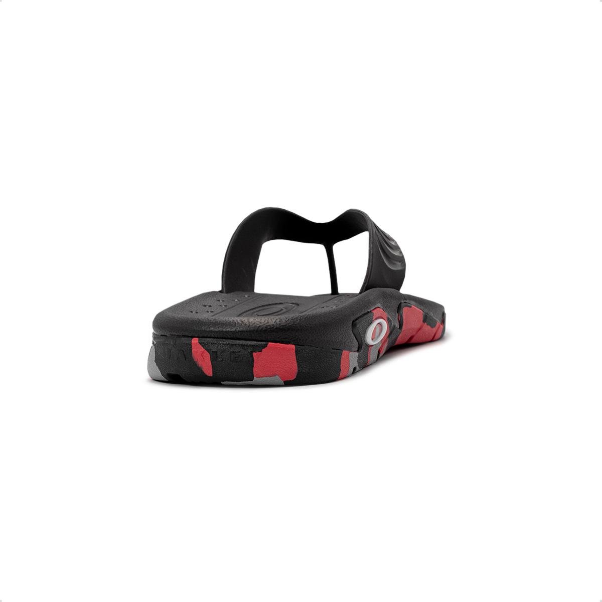 Sandália Oakley Masculina Casual Crowd Camo Preto/Vermelho 4