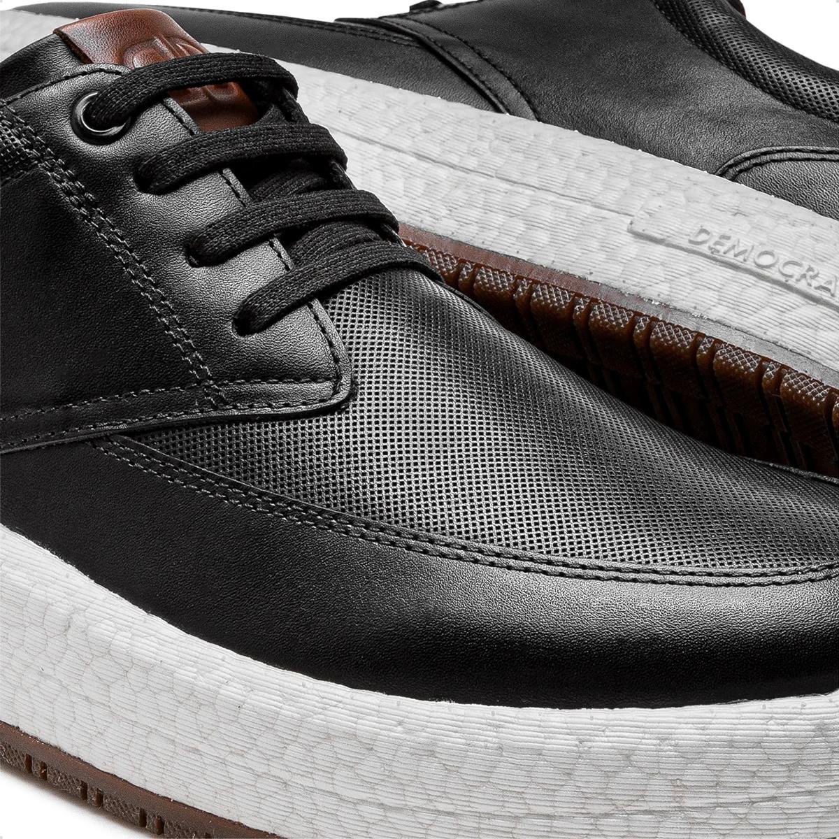 Tênis de Couro Democrata Masculino Drake Pulse 600103 Preto 3