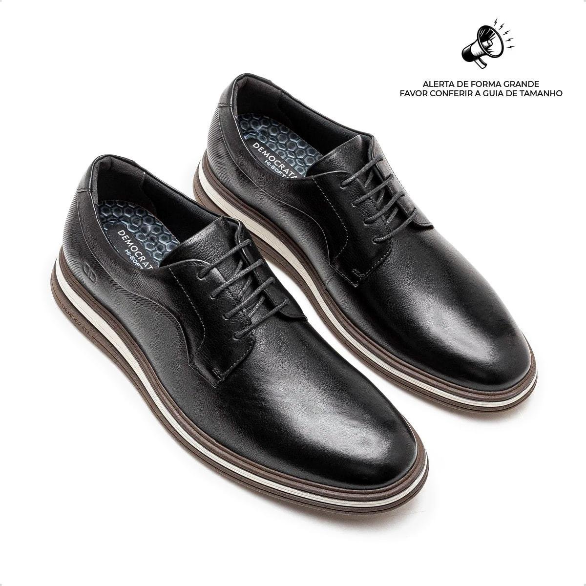 Sapato de Couro Democrata Masculino Dune Hi-Soft 32 298201 Preto 2