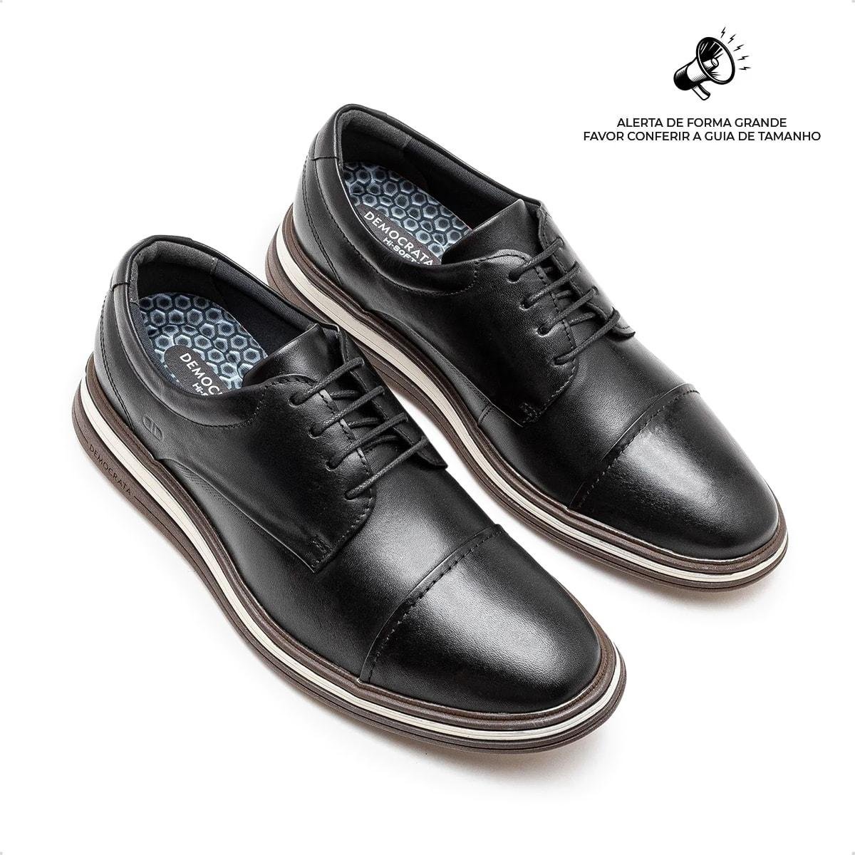 Sapato de Couro Democrata Masculino Dune Hi-Soft 32 298202 Preto 2