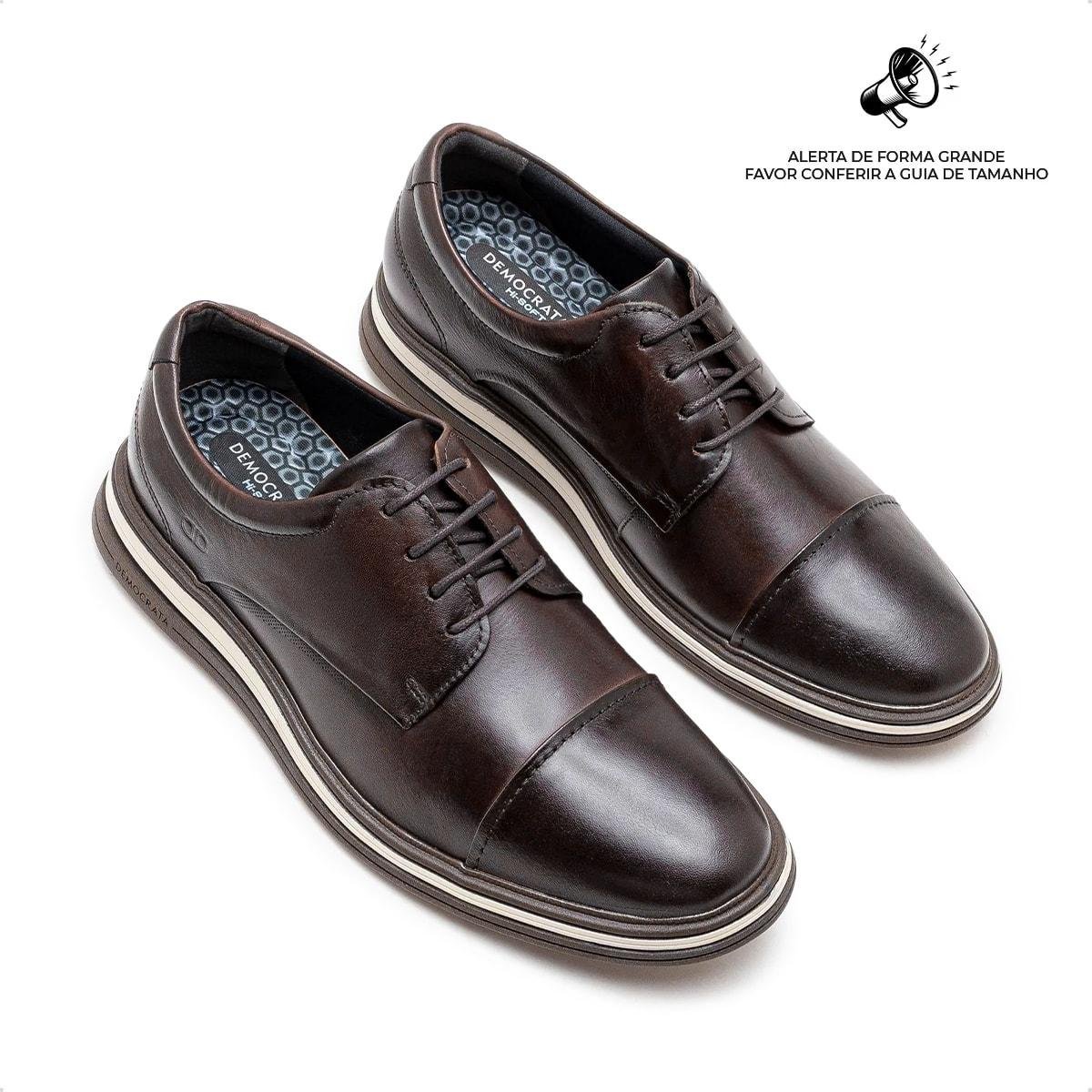 Sapato de Couro Democrata Masculino Dune Hi-Soft 32 298202 Marrom Escuro 2