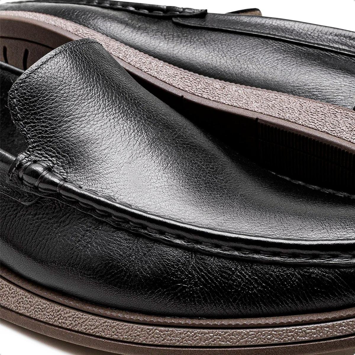 Mocassim de Couro Democrata Masculino Nash 252301 Preto 3