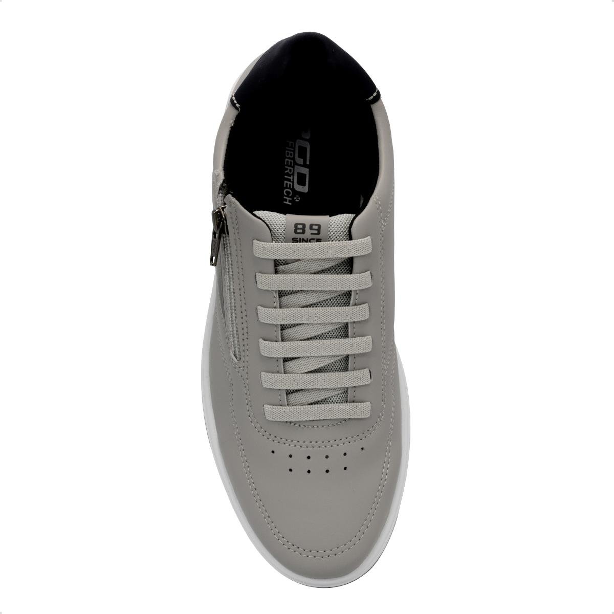 Sapatênis Pegada Masculino em Microfibra Casual 172005 Cinza Claro 4