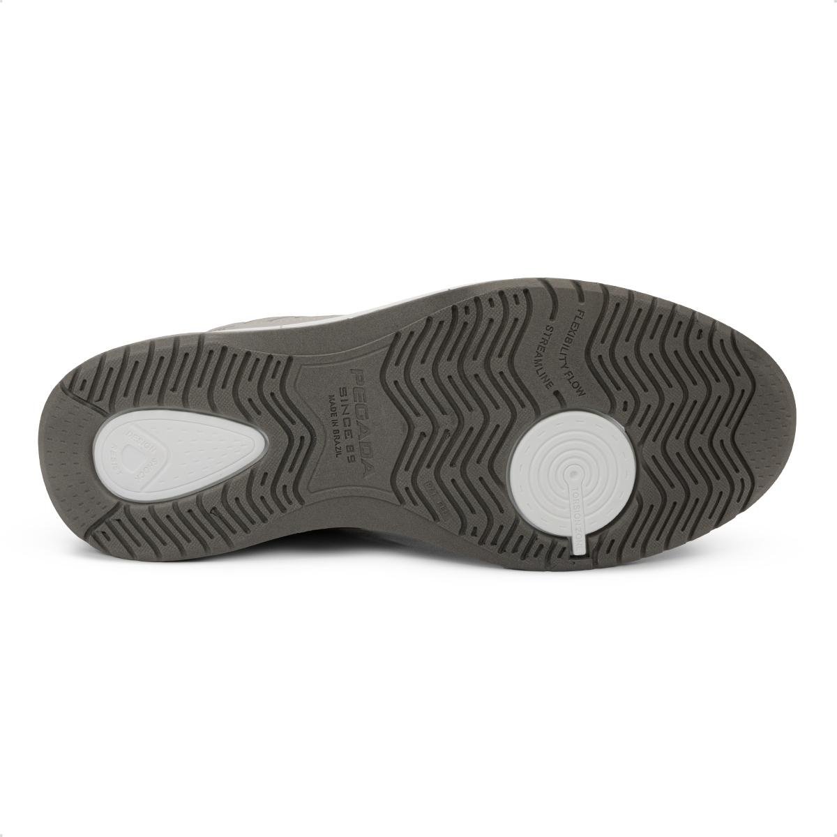 Sapatênis Pegada Masculino em Microfibra Casual 172005 Cinza Claro 5