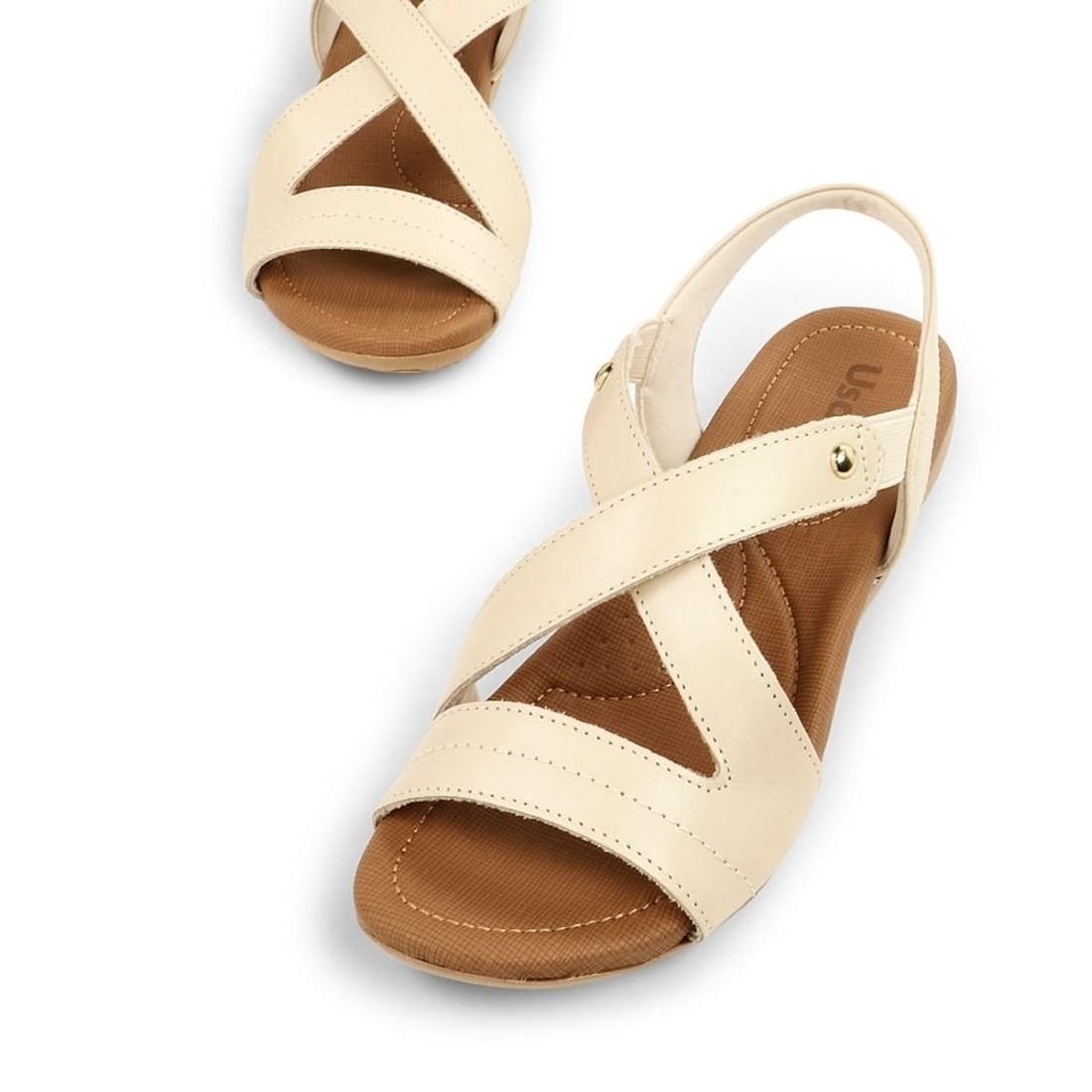 SANDÁLIA FEMININA USAFLEX R1804 Bege 3