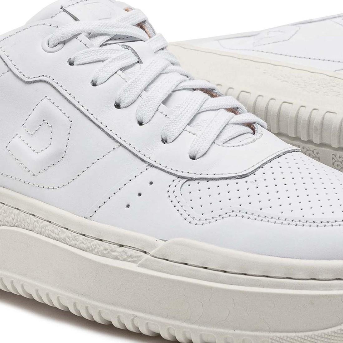 Tênis De Couro Democrata Masculino Denim Block 240501+Cinto Masculino Dupla Face Branco/Preto 3