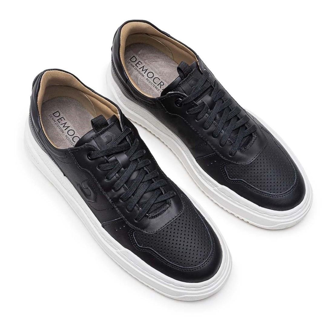 Tênis De Couro Democrata Masculino Denim Block 240501+Cinto Masculino Dupla Face 2