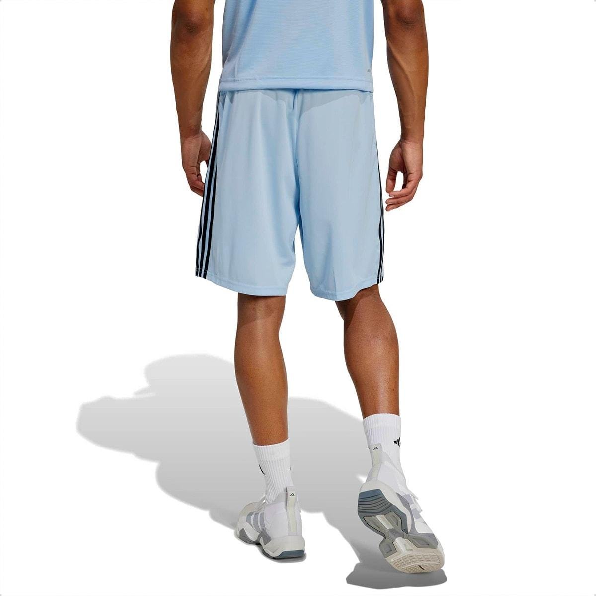 Shorts Adidas Masculino Treino Essentials Piquet 3-Stripes Azul 2