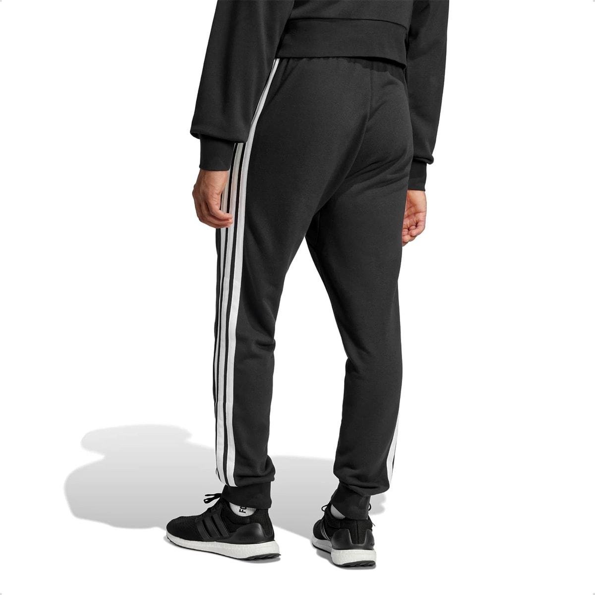 Calça Adidas Masculina Essentials French Terry 3 Listras Preto 2