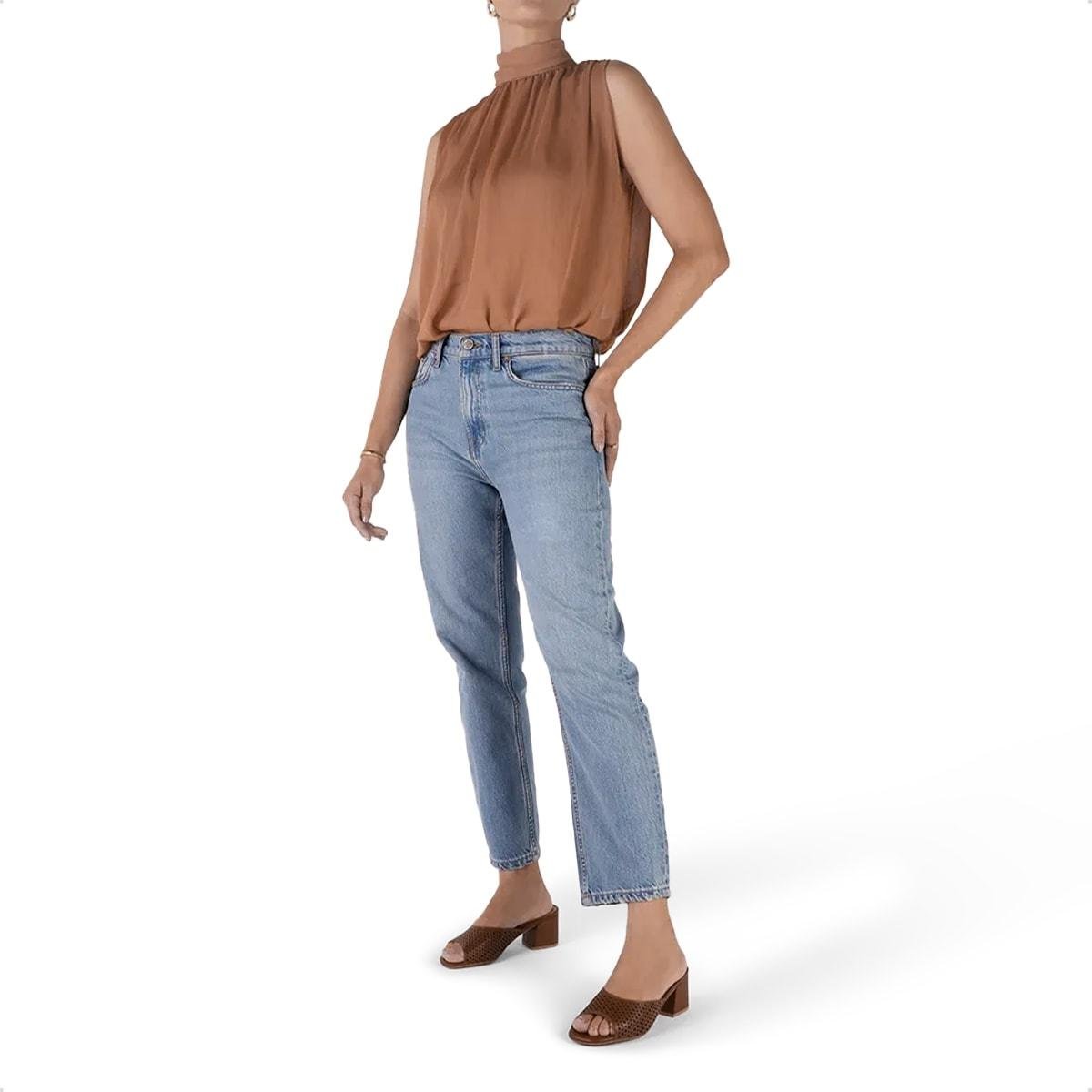 Tamanco Usaflex Feminino Salto Bloco Laser UD09001 Marrom 3